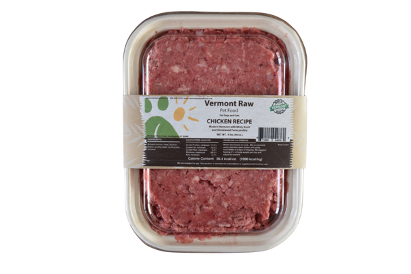 4lb tub of raw chicken pet food for dogs and cats - Vermont Raw Pet Food